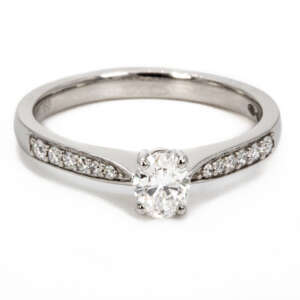 Platinum and Oval diamond ring