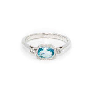 Topaz and diamond ring