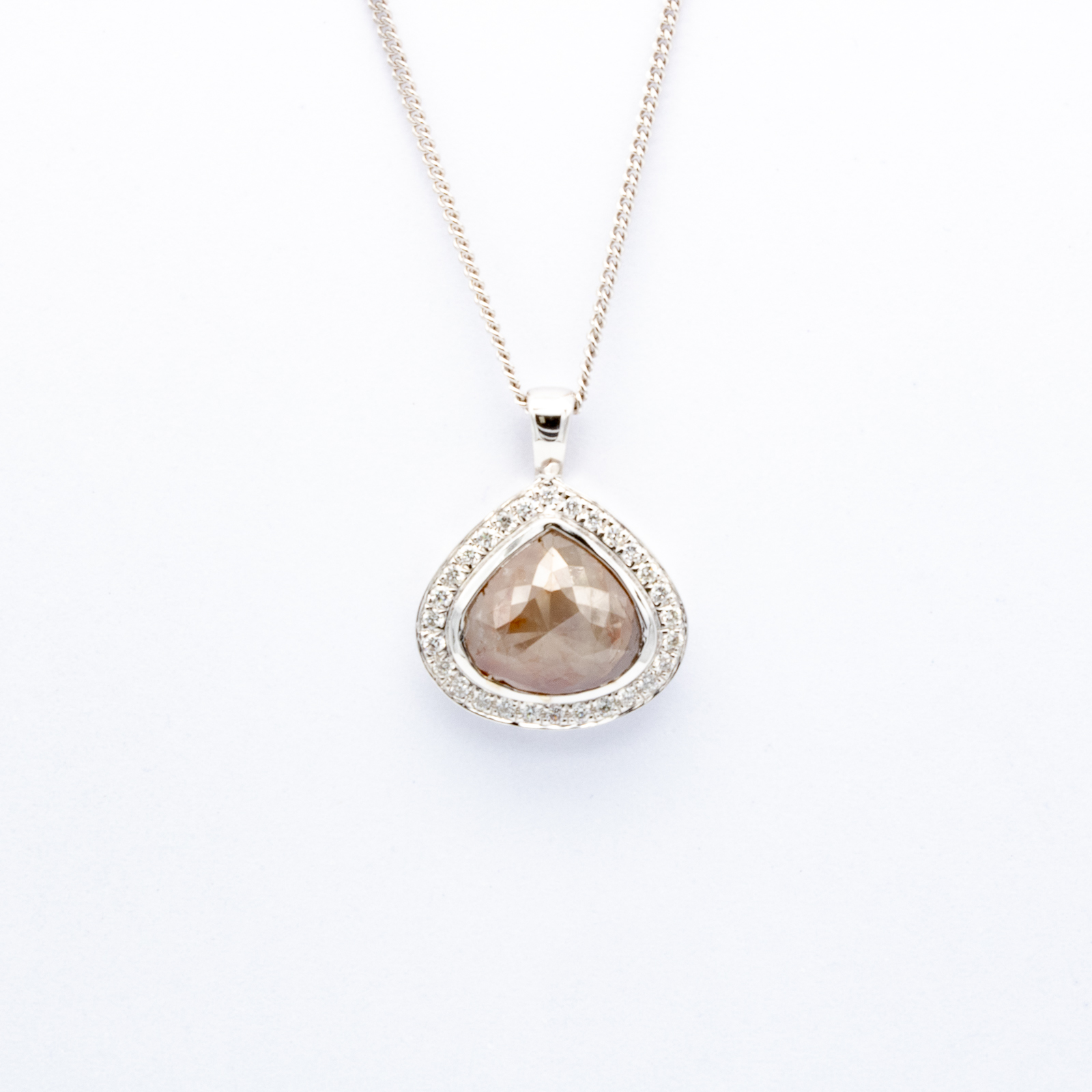 Unique Rose Cut Diamond Pendant