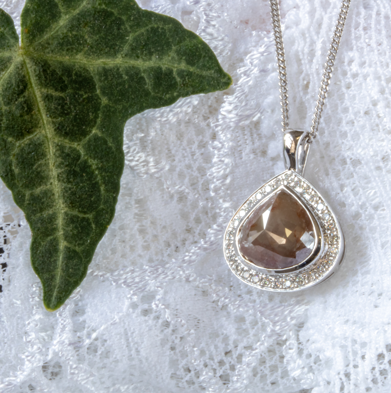 Unique Rose Cut Diamond Pendant - Image 2